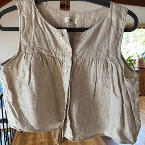 Ozma of California Linen cropped sleevless top sz Small